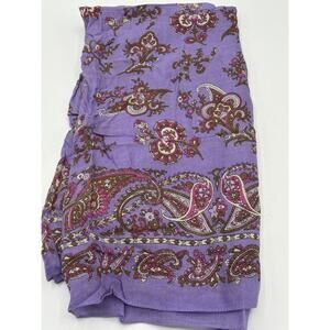 Vintage Lavender Paisley Floral Scarf 100% Rayon Made in Italy 30x30” RN 62720